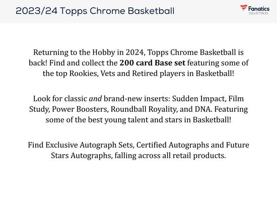 Image for 2023/24 Topps Chrome Basketball Monster Box