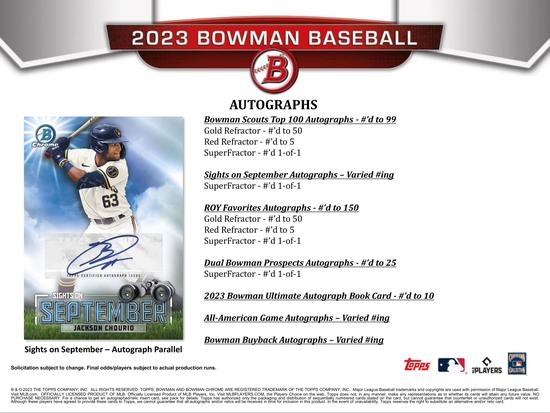 2023 BOWMAN BASEBALL HOBBY JUMBO BOX 887521115846| eBay