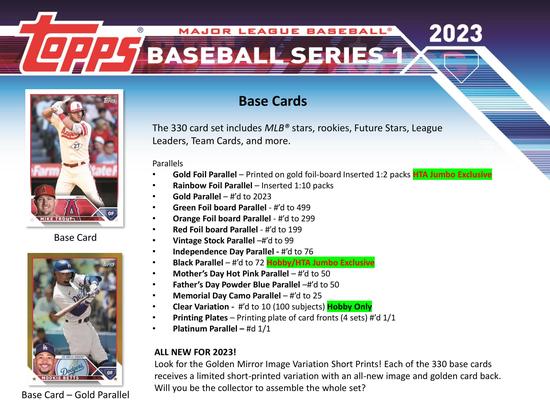 Image for 2023 Topps Series 1 Baseball Hobby Box