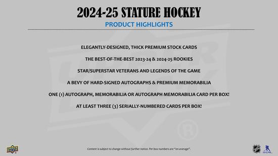 Image for 2024/25 Upper Deck Stature Hockey Hobby Box