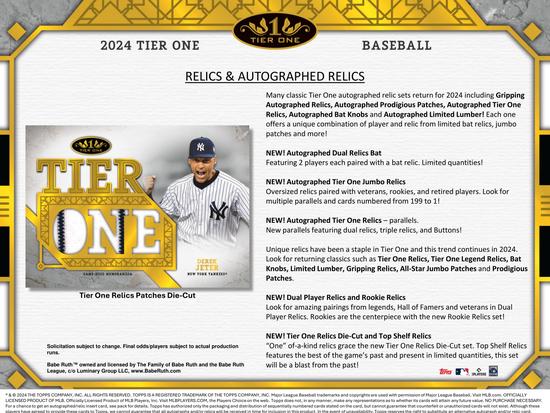 Image for 2024 Topps Tier One Baseball Hobby Box