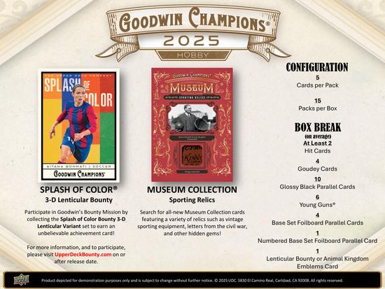 Image for 2025 Upper Deck Goodwin Champions Hobby 16-Box Case