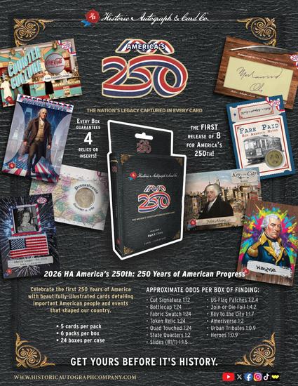 Image for 2026 Historic Autographs America's 250th Anniversary Part 1: Cities Hobby 24-Box Case