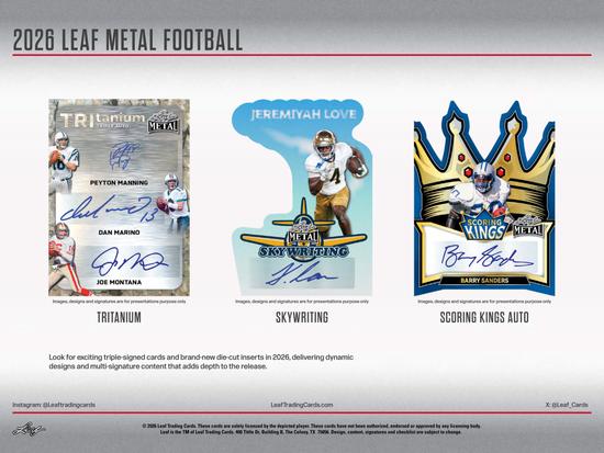 Image for 2026 Leaf Metal Football Hobby 10-Box Case