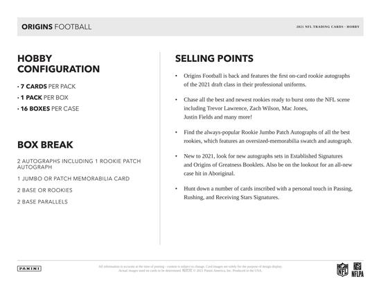Image for 2021 Panini Origins Football Hobby Box