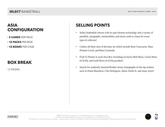 Image for 2022/23 Panini Select Basketball Asia Box
