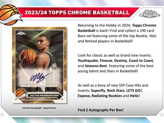 Image for 2023/24 Topps Chrome Basketball Hobby Box
