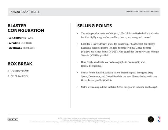 Image for 2024/25 Panini Prizm Basketball Blaster 20-Box Case