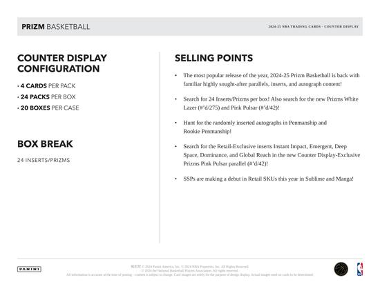 Image for 2024/25 Panini Prizm Basketball Retail 24-Pack Box