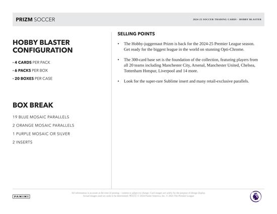 Image for 2024/25 Panini Prizm Premier League EPL Soccer Blaster Hobby 20-Box Case