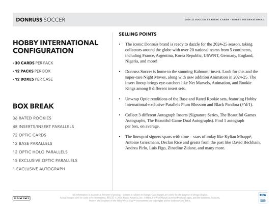 Image for 2024/25 Panini Donruss Soccer International Hobby Box
