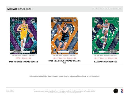 Image for 2024/25 Panini Mosaic Basketball 6-Pack Hobby Blaster 20-Box Case