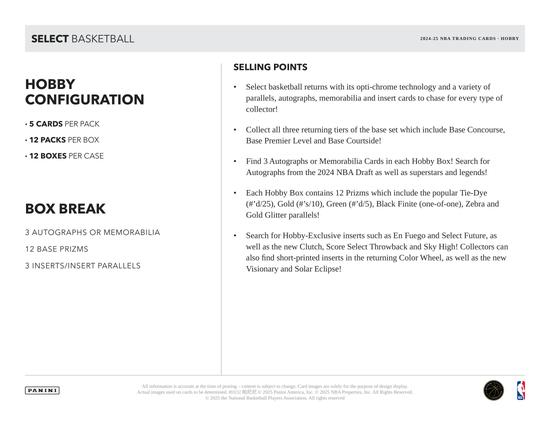 Image for 2024/25 Panini Select Basketball Hobby Box