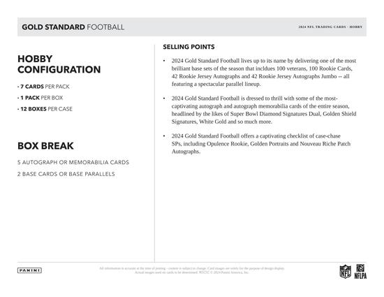 Image for 2024 Panini Gold Standard Football Hobby Box