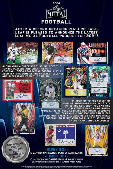 Image for 2024 Leaf Metal Football Hobby Box