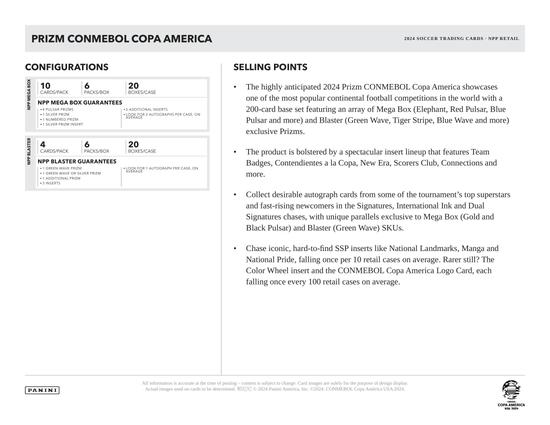 Image for 2023/24 Panini Prizm Copa America Soccer Blaster 20-Box Case