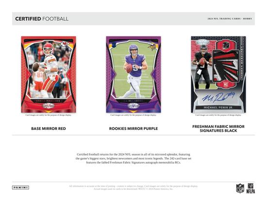 Image for 2024 Panini Certified Football 1st Off The Line FOTL Hobby Box