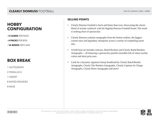 Image for 2024 Panini Clearly Donruss Football Hobby Box