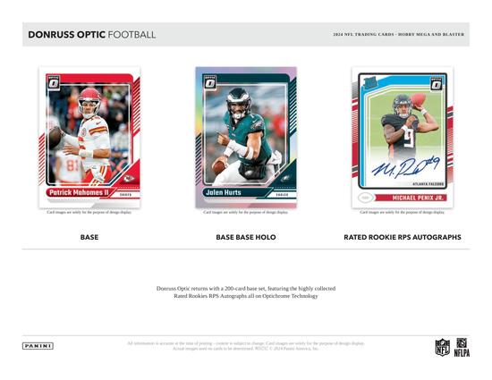 Image for 2024 Panini Donruss Optic Football Mega Hobby Box (Red Hyper Parallels!)