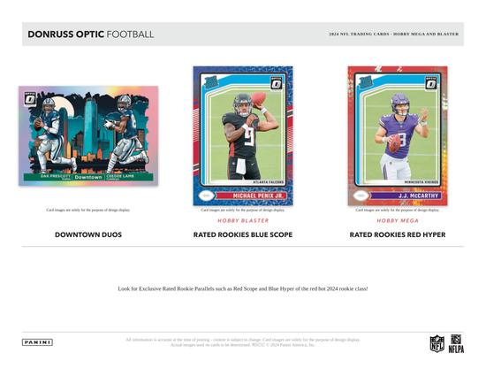 Image for 2024 Panini Donruss Optic Football Mega Hobby Box (Red Hyper Parallels!)