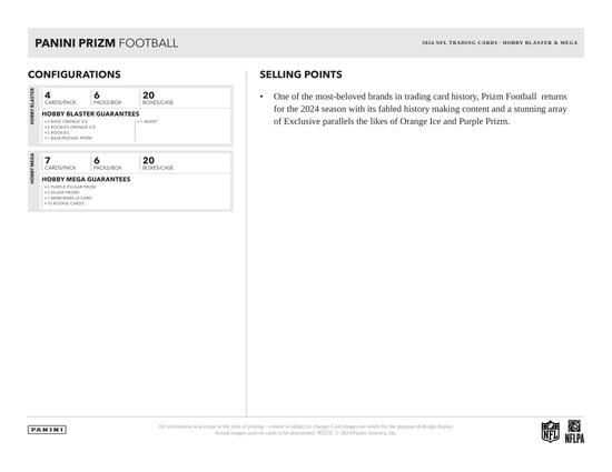 Image for 2024 Panini Prizm Football Mega Hobby Box (Purple Pulsar Prizms!)