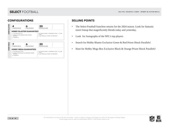 Image for 2024 Panini Select Football Mega Hobby 20-Box Case (Black & Orange Prizms!)