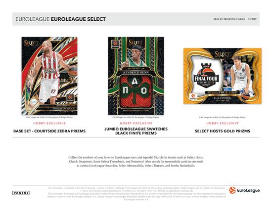 Image for 2025/26 Panini Select EuroLeague Basketball Hobby 12-Box Case