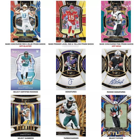 2025 PANINI SELECT FOOTBALL MEGA BOX (BLACK & RED PRIZM SHOCK
