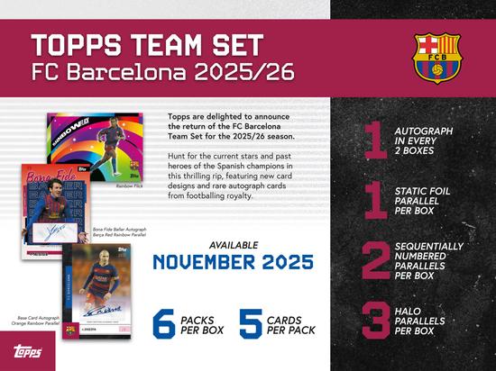 Image for 2025/26 Topps FC Barcelona Soccer Team Set Box