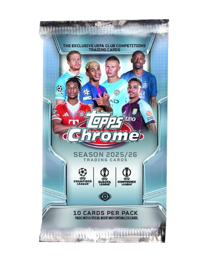 Image for 2025/26 Topps Chrome UEFA Club Competitions Soccer Hobby Jumbo 8-Box Case