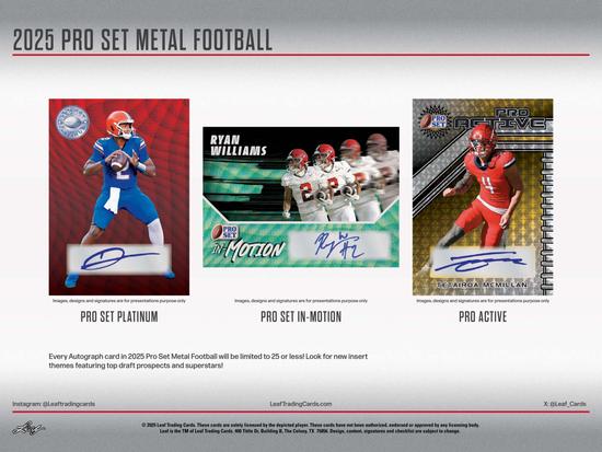 Image for 2025 Leaf Pro Set Metal Football Hobby 10-Box Case