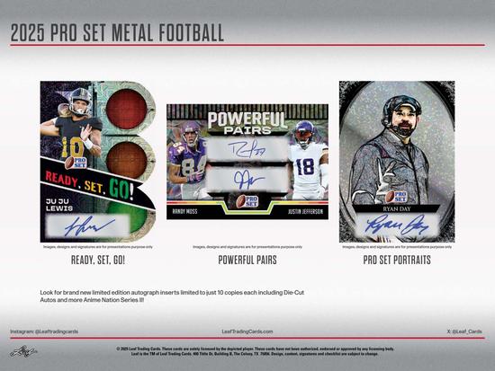 Image for 2025 Leaf Pro Set Metal Football Hobby 10-Box Case