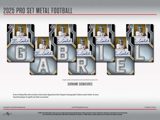 Image for 2025 Leaf Pro Set Metal Football Hobby 10-Box Case