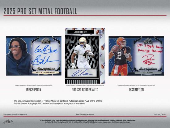 Image for 2025 Leaf Pro Set Metal Football Hobby 10-Box Case