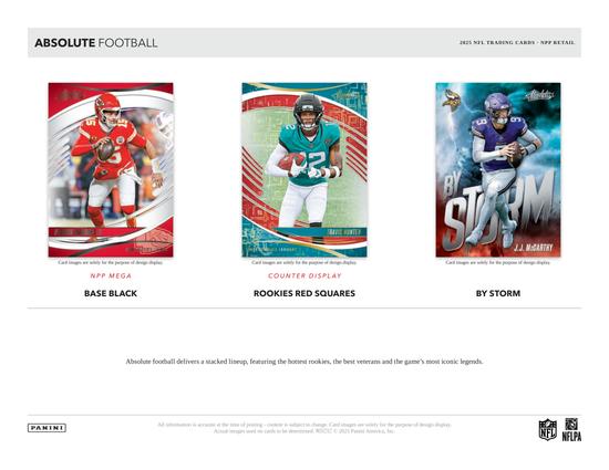Image for 2025 Panini Absolute Football 6-Pack Blaster 20-Box Case (Green Parallels!) (Purple Box)