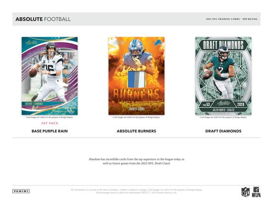 Image for 2025 Panini Absolute Football 6-Pack Blaster 20-Box Case (Green Parallels!) (Purple Box)