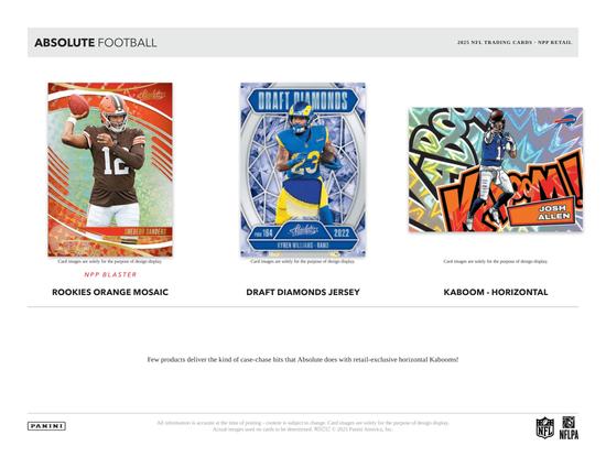 Image for 2025 Panini Absolute Football 6-Pack Blaster 20-Box Case (Green Parallels!) (Purple Box)