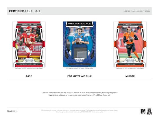 Image for 2025 Panini Certified Football Hobby Box