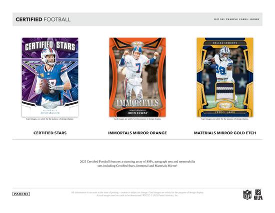 Image for 2025 Panini Certified Football Hobby Box