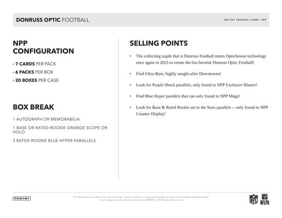 Image for 2025 Panini Donruss Optic Football Mega 20-Box Case (Blue Hyper Parallels!)