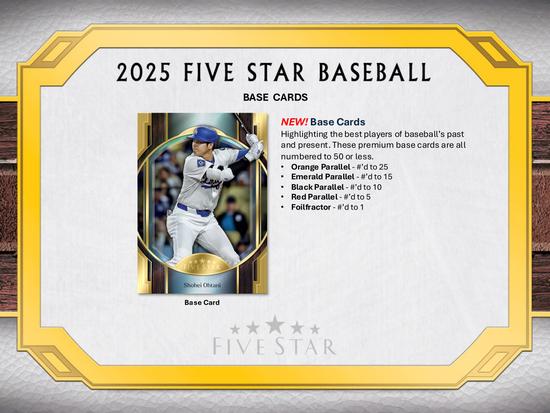 Image for 2025 Topps Five Star Baseball Hobby Box