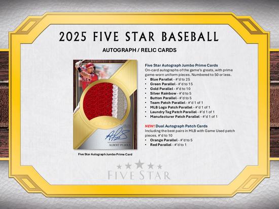 Image for 2025 Topps Five Star Baseball Hobby Box