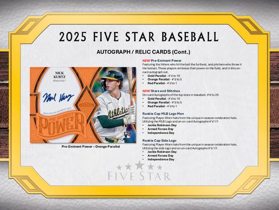 Image for 2025 Topps Five Star Baseball Hobby Box