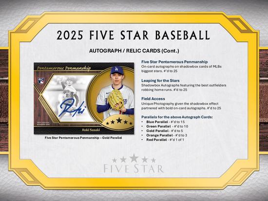 Image for 2025 Topps Five Star Baseball Hobby Box