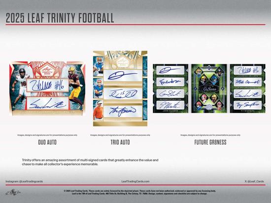 Image for 2025 Leaf Trinity Football Hobby Jumbo Box