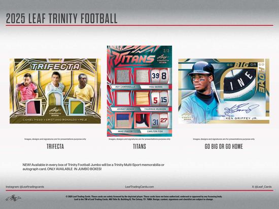 Image for 2025 Leaf Trinity Football Hobby Jumbo Box
