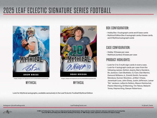 Image for 2025 Leaf Eclectic Signature Series Football Mythical Hobby Box