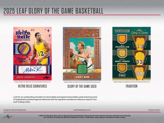 Image for 2025 Leaf Glory of the Game Basketball Hobby 10-Box Case