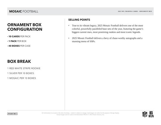 Image for 2025 Panini Mosaic Football Ornament 40-Box Case