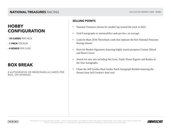 Image for 2025 Panini National Treasures Racing Hobby 4-Box Case